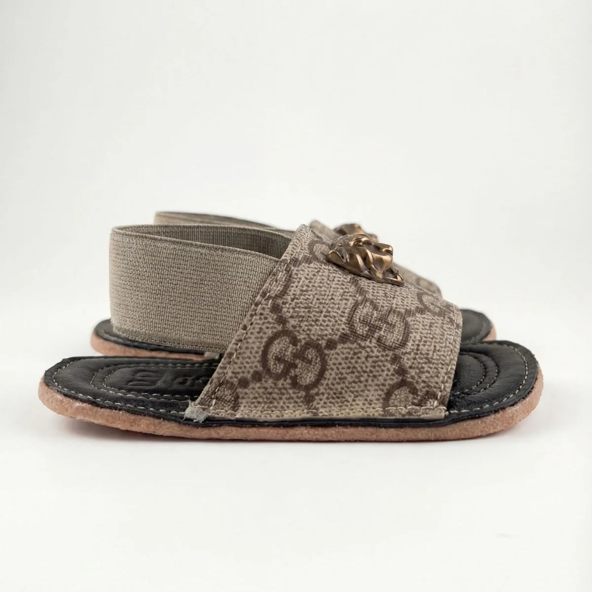 Baby Grey Monogram Design Sandals for Summer
