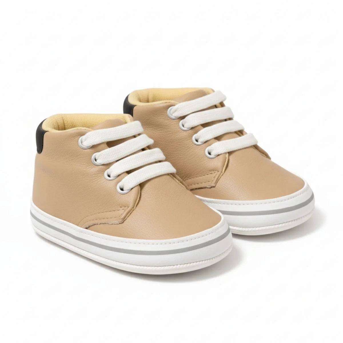 Beige Baby Lace Up Shoes