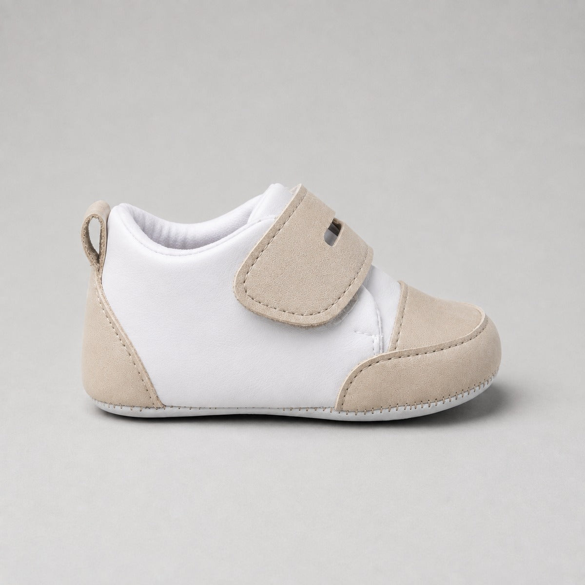 Beige Black Velcro Shoes