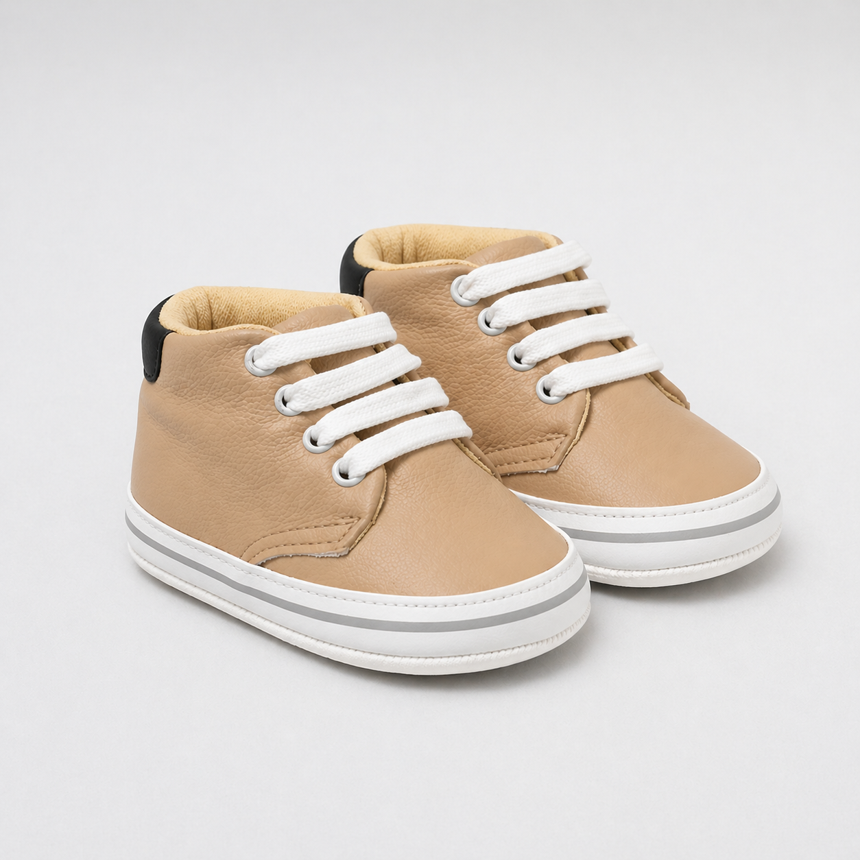 Beige Baby Lace Up Shoes