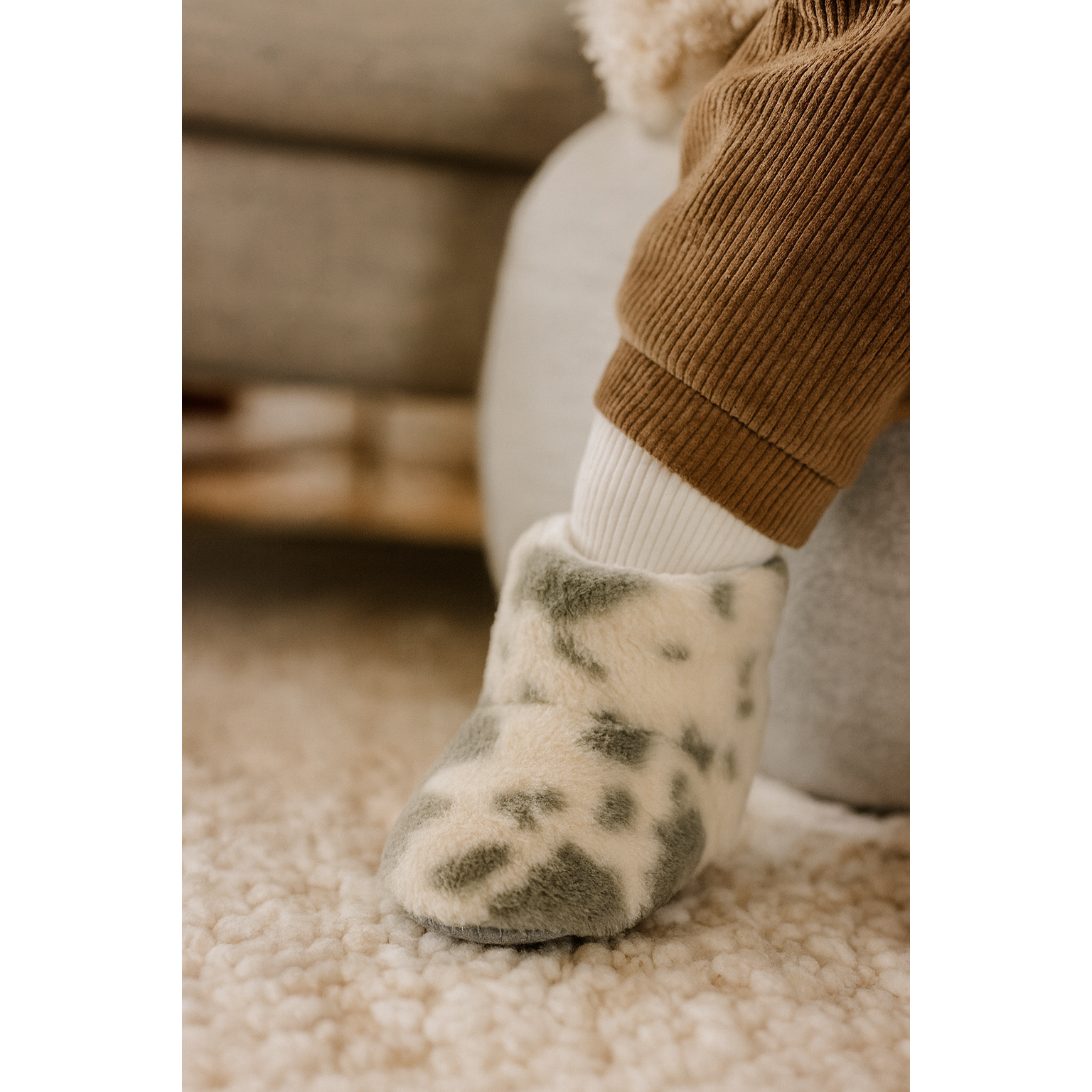 Khaki Baby Booties Walking Shoes