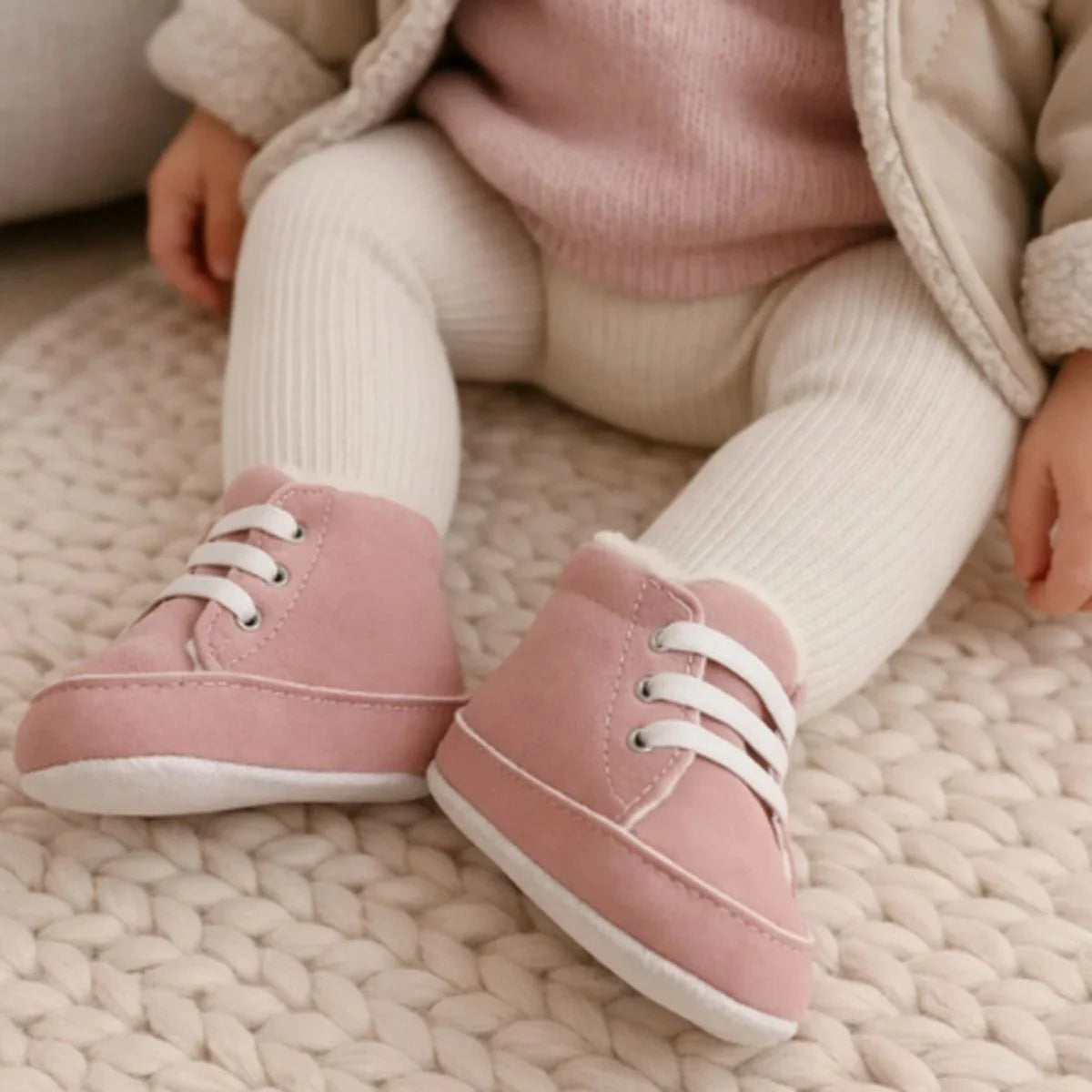 Pink Baby Lace Up Shoes