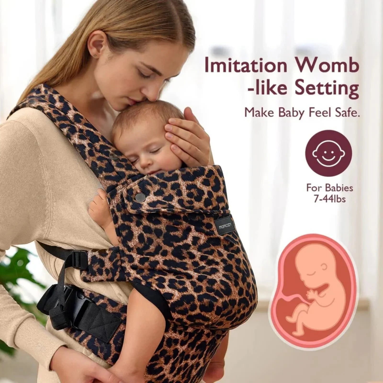 Momcozy Baby Carrier Newborn to Toddler Cotton - Leopard