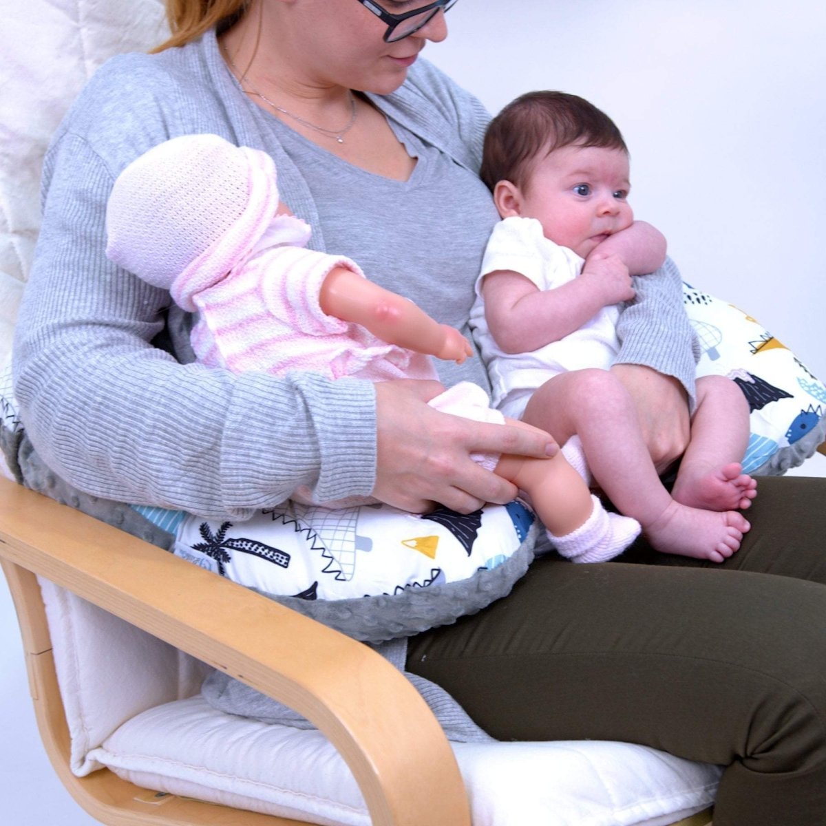 Twin Pregnancy Nursing Pillow - Dino