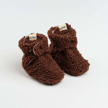 Brown Fluffy Baby Booties