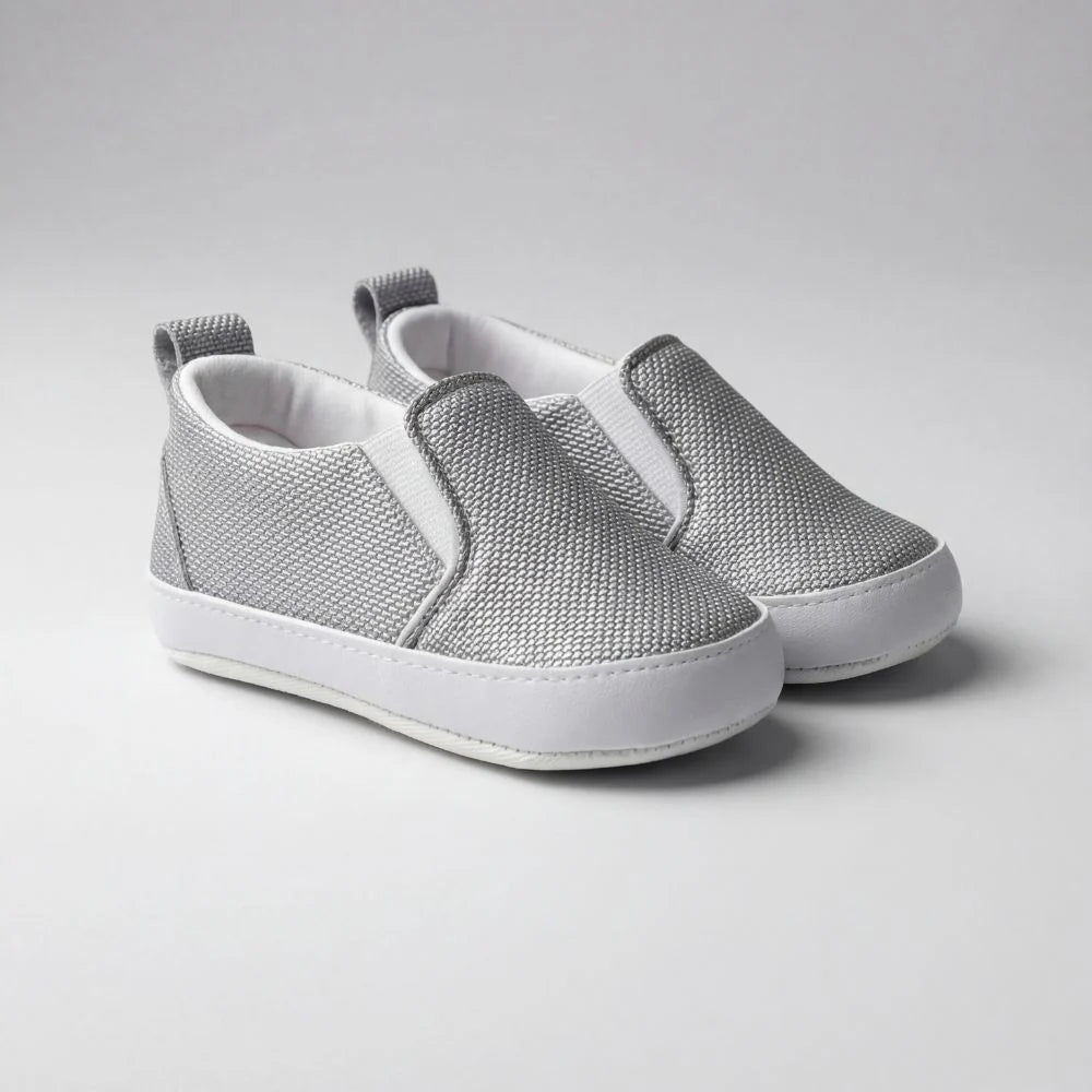 Grey Baby Slip-on Shoes
