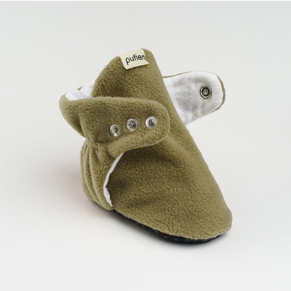 Khaki Green Baby Booties