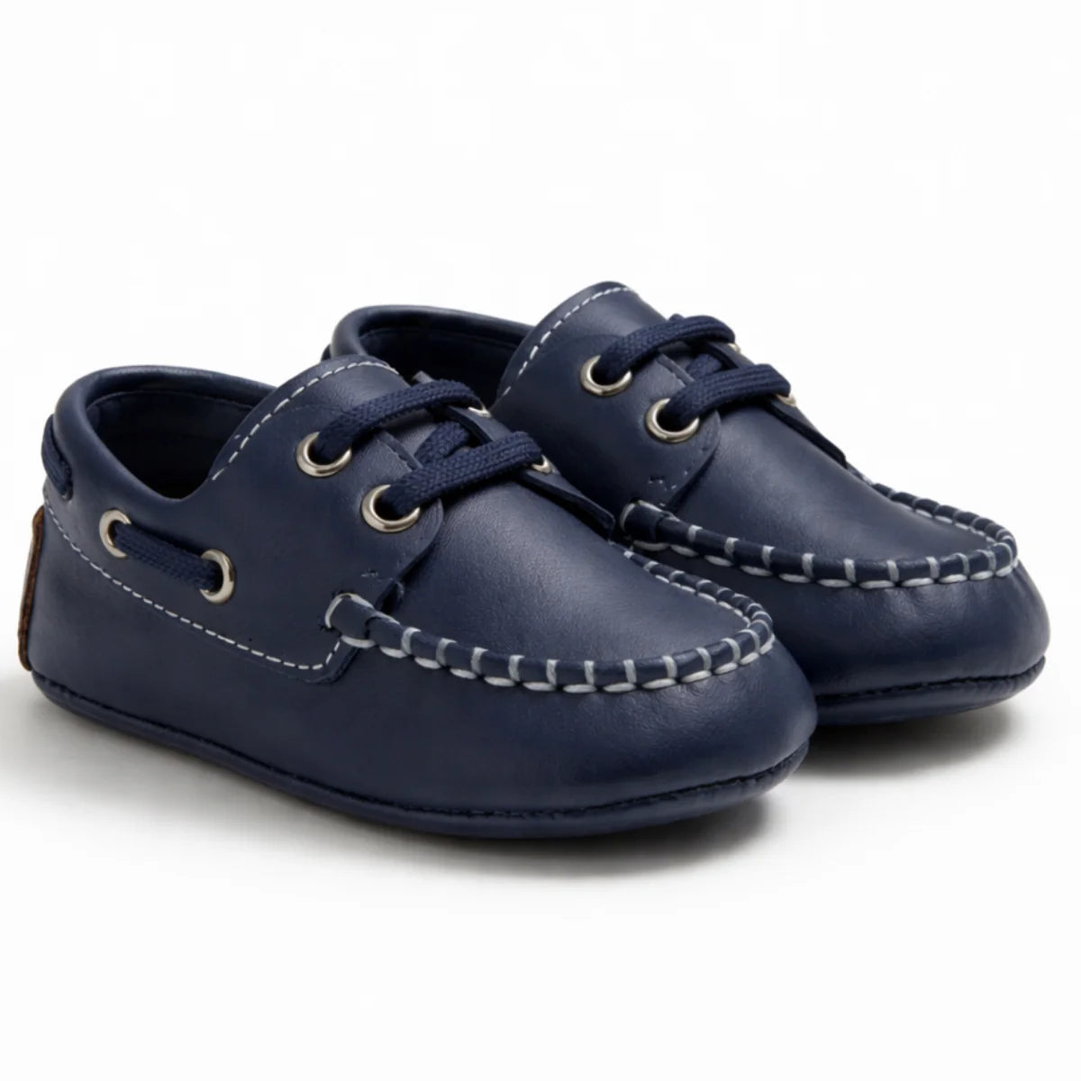 Navy Baby Leather Shoes