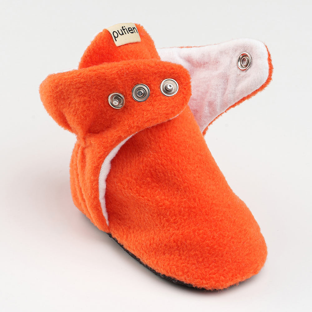 Orange Baby Booties
