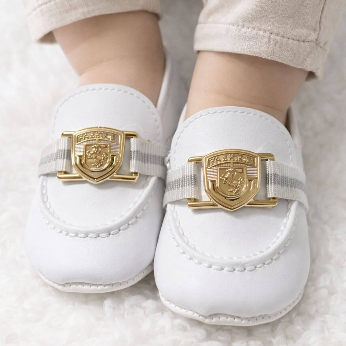 White Baby First Walking Shoes