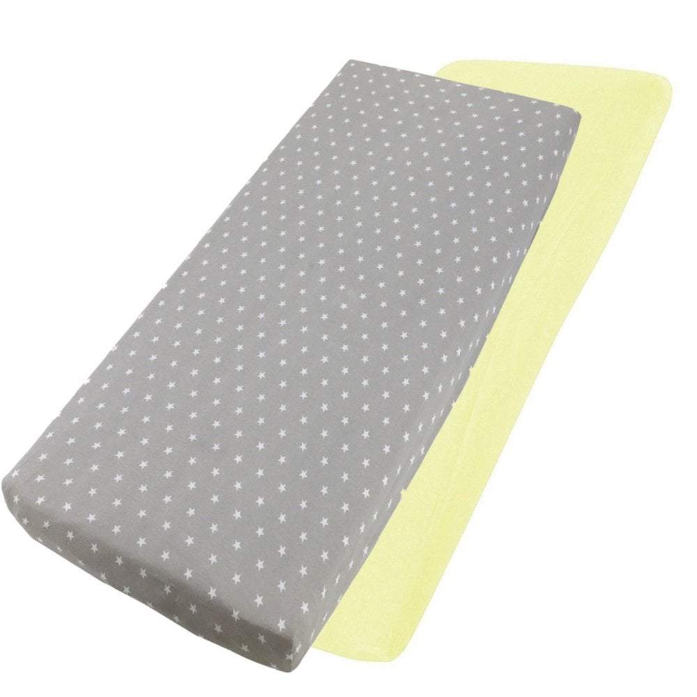 Crib Jersey Fitted Sheets 100% Cotton 40x90cm - Pack Of 2 - Fits All Models