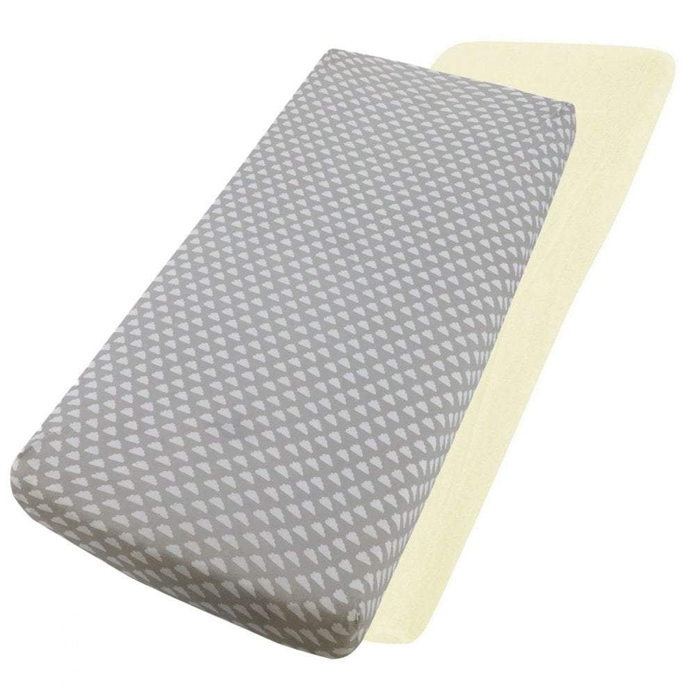 Crib Jersey Fitted Sheets 100% Cotton 40x90cm - Pack Of 2 - Fits All Models