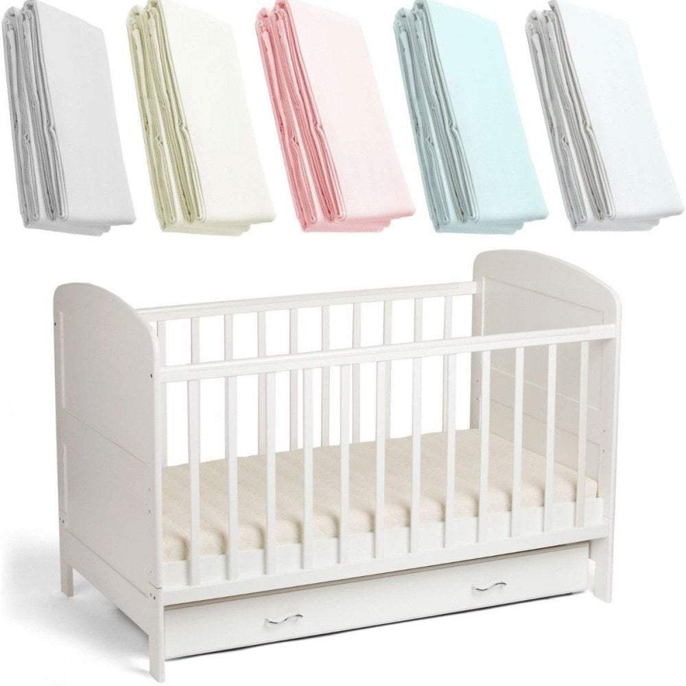 Toddler / Junior Fitted Sheet 100% Cotton 140x70cm - Pack Of 2